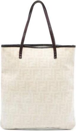 Fendi Pre-owned Tote Bags, female, Brown, Size: ONE SIZE Pre-owned Canvas Tote