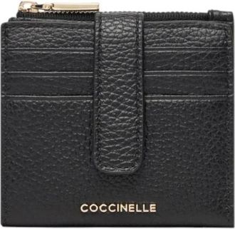 Coccinelle Portemonnee met rits en kaartsleuven - Dames - Portefeuilles - Zwart - ONE Size - Leer - Accessoires