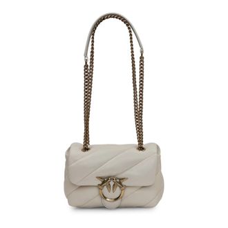 Pinko Mini Love Bag Puff - Dames - Schoudertassen - Wit - ONE Size - Katoen - Tassen