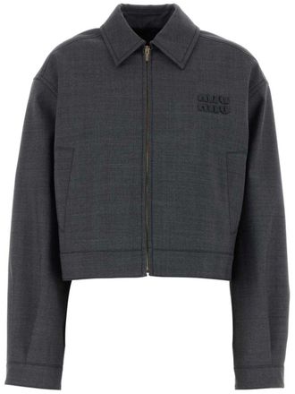 Miu Miu Geruit jack - Grijs