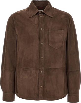 Brunello Cucinelli Heren, Jassen, Bruin, Maat: L Su&egrave;de
