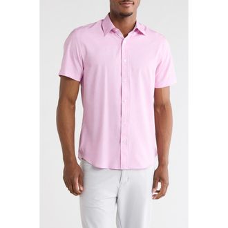 ConStruct Short Sleeve Woven Shirt in Coral Pink at Nordstrom Rack, Size Xx-Large
