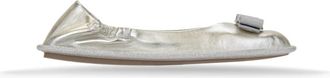 Ferragamo Ballerina Flat - Dames - Ballerinas - Grijs - 39 1/2 EU - Leer - Schoenen