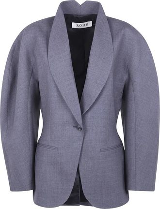 R&oacute;he Jassen, Dames, Grijs, S, Leer, Balloon Waisted Blazer