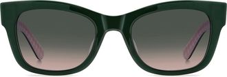 Kate Spade New York aimee 50mm cat eye sunglasses in Green/green Pink at Nordstrom