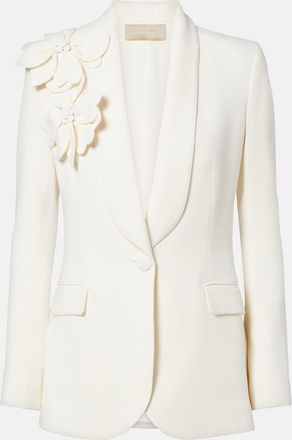 Elie Saab Blazer in cady con applicazioni floreali