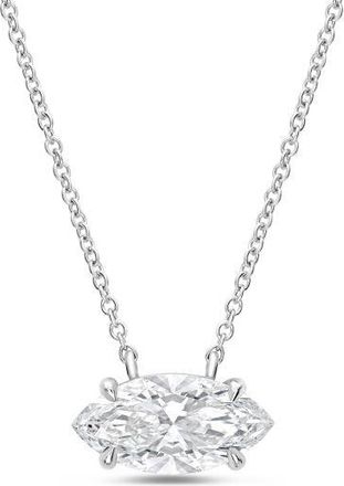 Diana M. Jewels 14kt white gold lab grown marquise east west diamond pendant weighing 3.00 ct in a prong setting