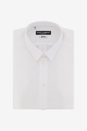 Dolce & Gabbana Langarm-Hemd aus Popeline Martini