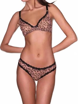Fleur du Mal Sheer Tulle Bikini In Leopard