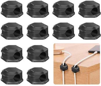OEM 12 Sujetacables Autoadhesivos - Clips Magn&eacute;ticos Para Cables De Pared Y Escritorio