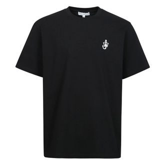 J.W.Anderson T-shirt met korte mouwen en geborduurd logo - Heren - Tops - Zwart - Maat: S Katoen