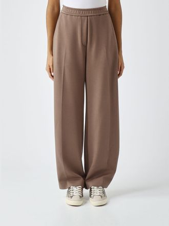 Meimeij Pantaloni palazzo a gamba larga in viscosa con vita elasticizzata