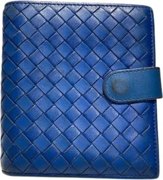 Bottega Veneta Pre-owned Vintage Portemonnee (bi-fold) - Dames - Vintage Accessoires - Blauw - ONE Size - Leer - Vintage