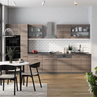 Vicco Cocina Completa R-line, Gris Noble/antracita, 350 Cm, Et Antracita