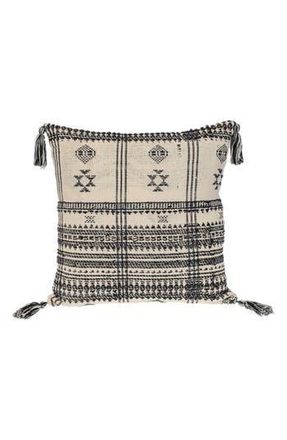 Parkland Collection Tassel Trim Square Accent Pillow in Beige at Nordstrom Rack