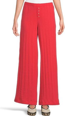 Faherty Paradise Pointelle Pants Womens Clothing Tomato : XS, Cotton/Elastane/Polyester