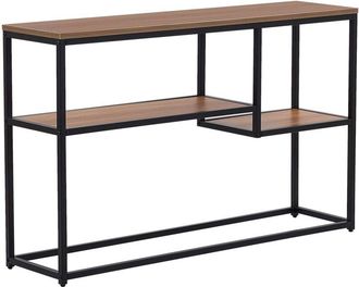 Beliani Tavolo consolle color legno scuro/nero 30x120 cm Belmont