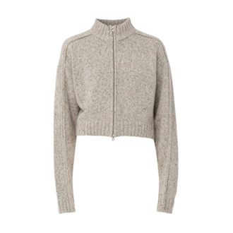 Won Hundred Alea Zip Knit Cardigan - female - Won Hundred - Cardigans - Beige - XS - Knitwear