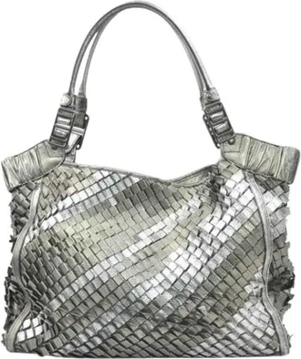Burberry Pre-owned Vintage Schoudertas - Dames - Vintage Handtas - Grijs - ONE Size - Leer - Vintage