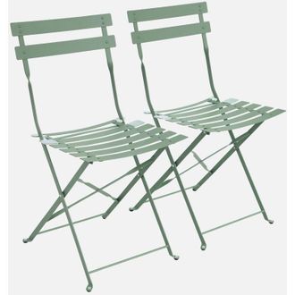 Sweeek Silla de jardín plegable de metal, set de 2