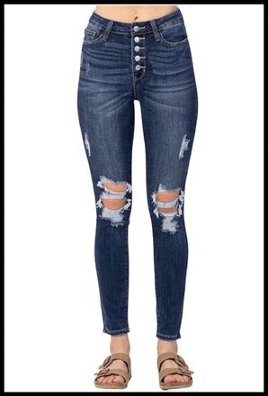 Judy Blue Womens Skinny Fit Plus In Dark Blue