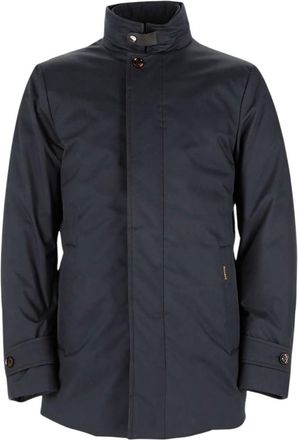 Moorer Blue Solid Parka Jacket