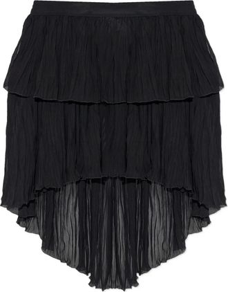 Blumarine asymmetrical tiered skirt - women - Viscose - 38 - Black
