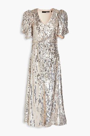 Midikleid aus Mesh mit Pailletten