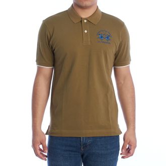 La Martina La Martina Mens Regular Fit Short Sleeve Polo YMP001-PK001 - Green - Size Medium