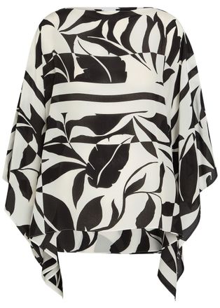 Max Mara Printed Silk-chiffon Cover-up Blouse - Black - S/M (UK10-12 / M)