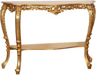 Biscottini International Wooden console, gold finish, made in italy