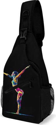 Generic Gymnast Unisex Shoulder Bags Casual Crossbody Chest Bag Sling Backpack for Hiking Cycling Travel