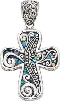 Samuel B. Paua Two-Tone Cross Pendant in Blue/Green at Nordstrom Rack