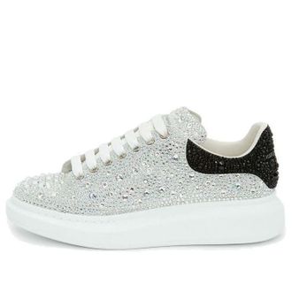 Alexander McQueen Crystal-embellished Oversized Sneakers Silver Black 604223WHCE49329