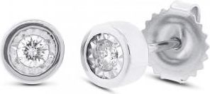 Allurez 0.14ct 14k White Gold Diamond Round Stud Earrings