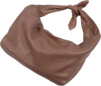 Cortana Grote Leren Riemtas van Lam - Dames - Schoudertassen - Beige - ONE Size - Leer - Tassen