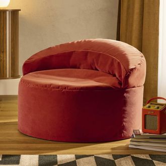 Icon Brand Orb Accent Chair Matt Velvet in Terracotta