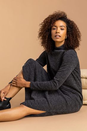 Roman Ribbed Knit Midi Dress