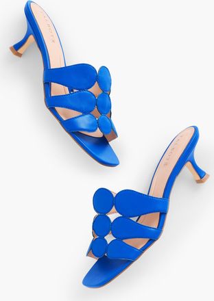 Talbots Sabel Nappa Flare Heel Sandals - Blue Majesty - 6 1/2 M Talbots