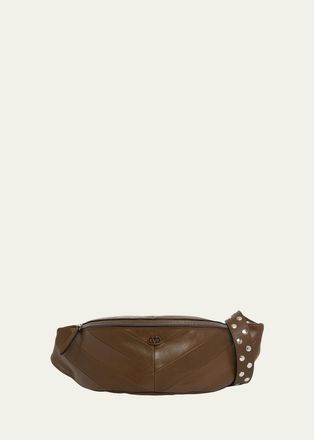 Valentino Garavani Mens VLogo Leather Belt Bag