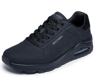 Skechers Mens Uno-Suited on Air Sneaker, Black, 9.5 UK