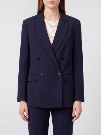 Twinset Double-Breasted Viscose Blend Blazer with Peak Lapels