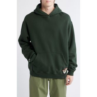 Malbon Golf Fesque Oversize Foraging Fairways Cotton Fleece Hoodie in Cavern at Nordstrom, Size X-Large