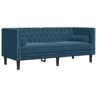 vidaXL Vidaxl - Sof&aacute; Chesterfield 2 Plazas Con Cojines Terciopelo Azul