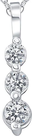 Pompeii3 1ct Three Stone Diamond Pendant 14K White Gold
