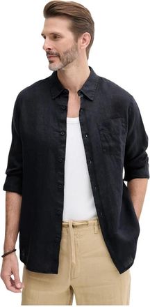 Guess Napa Shirt - Heren - Casual Overhemden - Blauw - S - Linnen - Overhemden