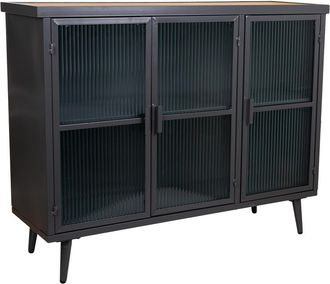 Wanderlust Deco Wanderlust Deco - Aparador De Metal Y Madera Negro 102x33x79,5