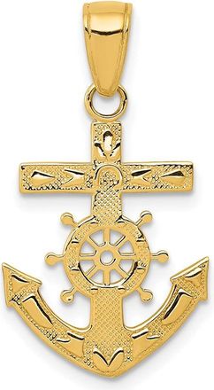 Diamond2Deal 14k Yellow Gold Mariners Cross Pendant