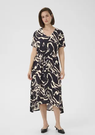 Kaffe Jurk KAbeathe A-shape black offwhite