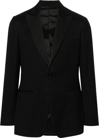 Lardini single-breasted wool-blend blazer - men - Wool/Viscose/Viscose/Cupro - 46 - Black